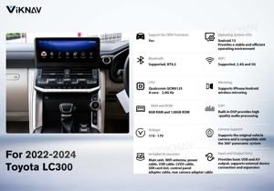Decodificador de Auto con Android 13 para Toyota LC300 2022-2024, CarPlay Inalámbrico, Android Auto, GPS, DSP, SWC, Reproductor Multimedia de Video - Product Image 4