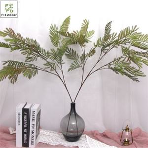 Mimosa de haute qualité, branche artificielle au toucher réel, tige unique, verdure, <span class=keywords><strong>Albizia</strong></span> Julibrissin Durazz. Décoration de mariage, de maison et d'hôtel - Product Image 2