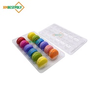 Plateau à macarons en plastique transparent, 12 cavités, boîte en blister PET pour macarons, conteneur d'emballage pour présentation de desserts