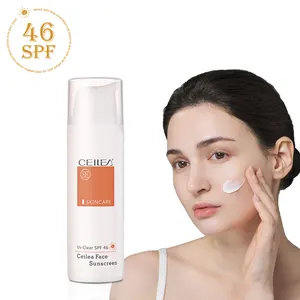 Crema solare tascabile leggera personalizzata Spf46 50ml calma e protegge la protezione solare per tipi di pelle sensibile