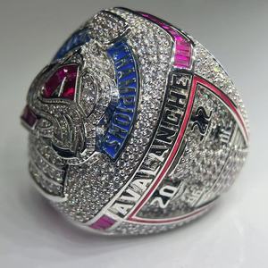 Anello da Campione H F <span class=keywords><strong>2022</strong></span> - Regalo Hip Hop per Matrimonio e Fidanzamento in Ottone Placcato Oro - Product Image 4