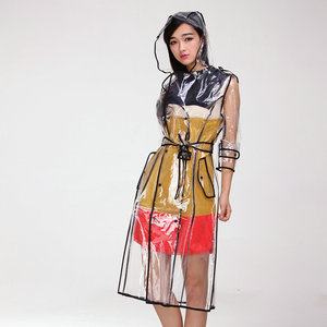 Imperméable <span class=keywords><strong>transparent</strong></span> en EVA pour <span class=keywords><strong>femme</strong></span>, imperméable à capuche avec ceinture, <span class=keywords><strong>poncho</strong></span> <span class=keywords><strong>de</strong></span> <span class=keywords><strong>pluie</strong></span> réutilisable et tendance avec poches - Product Image 6