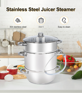 Extractor de Jugo de Frutas Manual de Acero Inoxidable Ecológico de 8L, Olla de Cocina de Tres Capas y Juego de Olla de Vapor por Inducción para Uso en la Cocina - Product Image 2