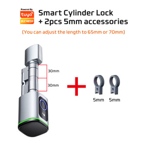 Hợp kim nhôm + tinh khiết brass + SUS304 an ninh cao Euro tiêu chuẩn electronicfingerprint cửa thông minh xi lanh khóa - Product Image 6