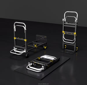 Truk tangan lipat aluminium 2 in 1, kereta lipat 4 roda datar plastik Platform pekerjaan berat <span class=keywords><strong>Dolly</strong></span> - Product Image 2