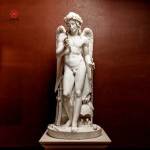 Cupidon et Psyché pierre naturelle sculptée à la main Silène avec l'enfant Dionysos Garden Statues grecques anciennes - Product Image 4