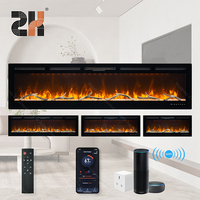 Cheminée Électrique Murale Encastrable Moderne Super Grande Décorative à Flamme, Tailles 42" 50" 60" 72", avec APP – Modèle Europe