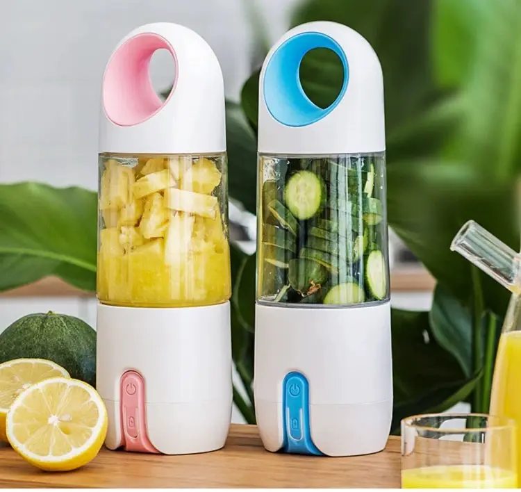 Cangkir Juicer Buah Pribadi Mini 60W 4 Pisau, Blender Listrik Portabel dengan Kapasitas 480ML, Peralatan Rumah Tangga OEM