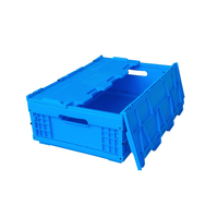 Grands bacs à fruits pliables en plastique pour entrepôt, caisses de stockage personnalisées empilables sur palette