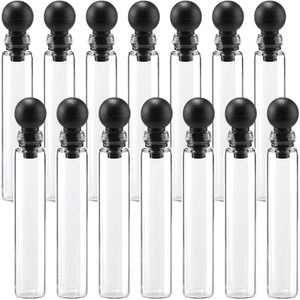 Mini Frascos de Vidrio de 0.5ml, 1ml, 2ml, 3ml, 5ml con Tapón de Plástico, Frascos Vacíos para Aceites Esenciales, Perfumes, Tubos de Ensayo, Botellas de Muestra - Product Image 3