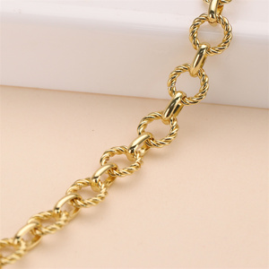 Chất lượng cao 18K vàng thực mạ đồng thau chuỗi, thành phần Vòng cổ Phụ kiện dây chuyền,, kích thước lớn Vòng vàng brass <span class=keywords><strong>chains</strong></span> - Product Image 3