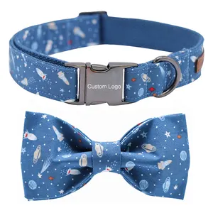 Special Bowtie Dog Collar Adjustable Stronger Durable Cotton Webbing Pet Collars for S M L Dog and Cat