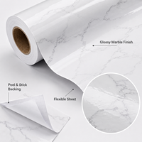 Rouleaux de papier peint autocollant effet marbre blanc, surface lisse, auto-adhésif, décoration murale