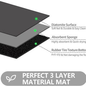 Tapis de sol rectangulaire en terre de diatomées, antidérapant, pour salle de bain, couleur unie, absorbant, pour entrée - Product Image 4