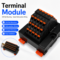 Module d'interface PLC sur rail DIN 2 entrées 10 sorties, connecteur de bornier de distribution d'alimentation