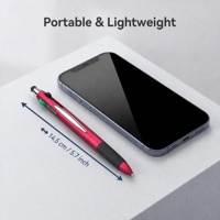 Stylo bille multicolore 4-en-1 avec pointe tactile, clip métallique, en plastique, encre noire, bleue, rouge, verte 1,0 mm 0,7 mm, logo personnalisé, cadeau de bureau