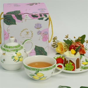 Juego de Café y Té de Porcelana Minimalista Moderno, Una Tetera y Una Taza, Diseño Creativo Encajado, Exquisito <span class=keywords><strong>para</strong></span> el Hogar y la Oficina, Taza y Platillo <span class=keywords><strong>para</strong></span> el Té de la Tarde - Product Image 3