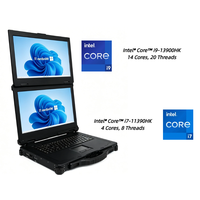 Nieuwe 15,6 inch Dual 15,6 inch scherm IP65 robuuste laptop Intel I7/I9 processor Engels toetsenbord Aluminium legering fabrieksgroothandelsprijs