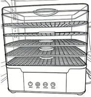 Déshydrateur alimentaire électrique domestique 500W 220-240V 50/60Hz |   Alerte de contrôle de température 35-75°C |   Matériau PP+GPPS VDE plaqué cuivre