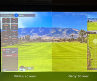 Écran de simulateur de golf gris à contraste élevé, ignifuge, triple couche, 4K, commercial, acoustique, pour simulateur de golf, écran d'impact pour le tir