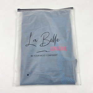 Düşük adedi 50 adet EVA buzlu doğada çözünebilir plastik torba giyim ambalaj poli Zip çanta yatay çorap ambalaj fermuarlı çanta - Product Image 2