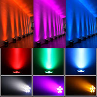 Projecteur LED sans fil étanche 12x18W à piles pour DJ, discothèque, parc, fête, rechargeable, Wi-Fi, IP65, Uplights LED
