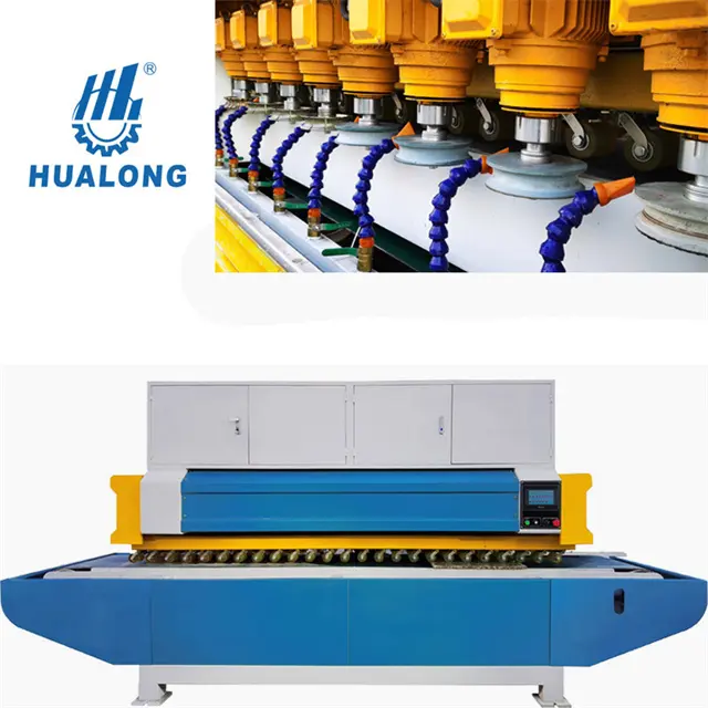 Hualong Machine for Polishing Stones Marble Slab Stone Line Polisher CE/ISO 8 Heads Stone Edge Polishing Grinding Wheels