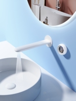 Robinet de lavabo en laiton avec cadran tourbillon, couleur blanche, mitigeur chaud/froid, bec haut pour hôtel, villa, salle de bain
