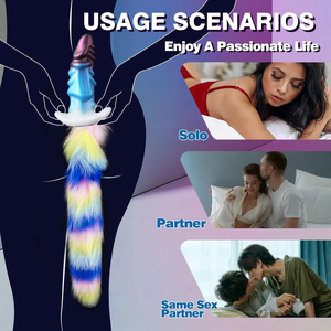 Fantasia <span class=keywords><strong>Buttplug</strong></span> com <span class=keywords><strong>Long</strong></span> Furry Fox Tail Grande Butt Plug Silicone Bonito para Homens e Mulheres Cosplay T-Base Toy Sexo Anal - Product Image 1