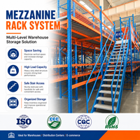 Système de rayonnage de mezzanine Eyda en métal galvanisé à chaud, résistant à la corrosion, avec échelle et plateforme, facile à installer