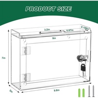 Boîte à dons en acrylique avec serrure et porte-panneau, grande boîte à suggestions transparente verrouillable pour collectes de fonds, votes et dépôts sécurisés d'argent