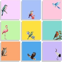 Nouvel ensemble de notes adhésives créatives et colorées en forme d'oiseau flamant rose pour messages, rappels, journal, fournitures de bureau pour étudiants
