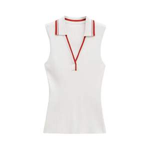 Nouveau Gilet Polo Côtelé Tricoté pour Femme, Style Vintage Sans Manches, Haut Chic - Product Image 3