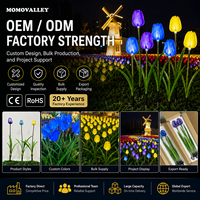 Flores de Tulipán Artificiales con LED para Exteriores Momovalley, para Insertar en el Suelo, para Jardín, Camino, Patio, Boda, Evento, Decoración de Paisajes