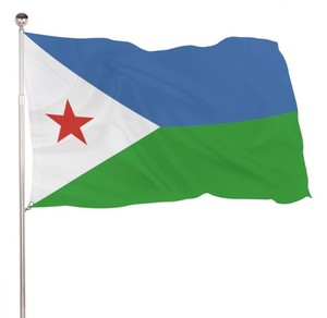 Drapeau du Djibouti de haute qualité, 100 % polyester, 3x5 pieds, personnalisé, motif Corne d'Afrique - Product Image 3