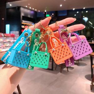 Mini sac porte-clés tendance en PVC et silicone, style sac de plage, pour sac à main, porte-clés de voiture, porte-monnaie, pendentif de sac et décoration - Product Image 5