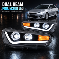 JC Upgrade Hersteller Dual-Beam LED-Scheinwerfer für Mitsubishi Lancer-ex 2010-2018 Animation DRL Auto-Frontscheinwerfer