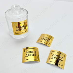 Aluminum <b>Metal</b> Custom OEM Private Label Luxury Design Embossed Gold Waterproof Craft Perfume & Candle Labels Sticker - Product Image 6