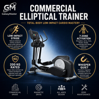 Máquina Elíptica Magnética Comercial de Alta Resistencia GM, Capacidad de 200 kg, Consola LED/LCD, Máquina de Cardio de Cuerpo Completo de Bajo Impacto