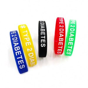 Bracelet de sport pour diabétiques de type 2, bracelet médical d'alerte personnalisé en silicone - Product Image 5