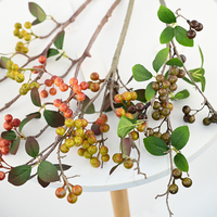 Feuilles vertes artificielles à tige courte en gros pour la décoration intérieure, de haute qualité, pour accessoires de photographie et présentation en cuisine