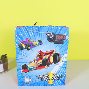 OMET <span class=keywords><strong>3D</strong></span> xe ô tô xe lửa máy bay phim hoạt hình đồ chơi bao bì màu xanh túi giấy - Product Image 1