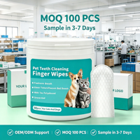 Toallitas Desechables para Limpieza Dental de Mascotas, Cepillo de Dientes de Dedo, Eliminan el Sarro, Marca Privada OEM, Cuidado de Encías, Toallitas/Caja para Dientes