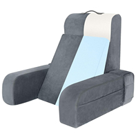 Lesekissen 10-in-1 Rückenkissen für Bett und Sitzen mit Abnehmbaren Armlehnen Rückenstütze mit Gel-Memoryschaum Ehepartner-Kissen