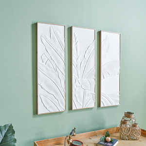 Panneaux muraux décoratifs rustiques en bois blanc, motif feuille de bananier, style ferme, artisanat en bois, vente en gros - Product Image 5