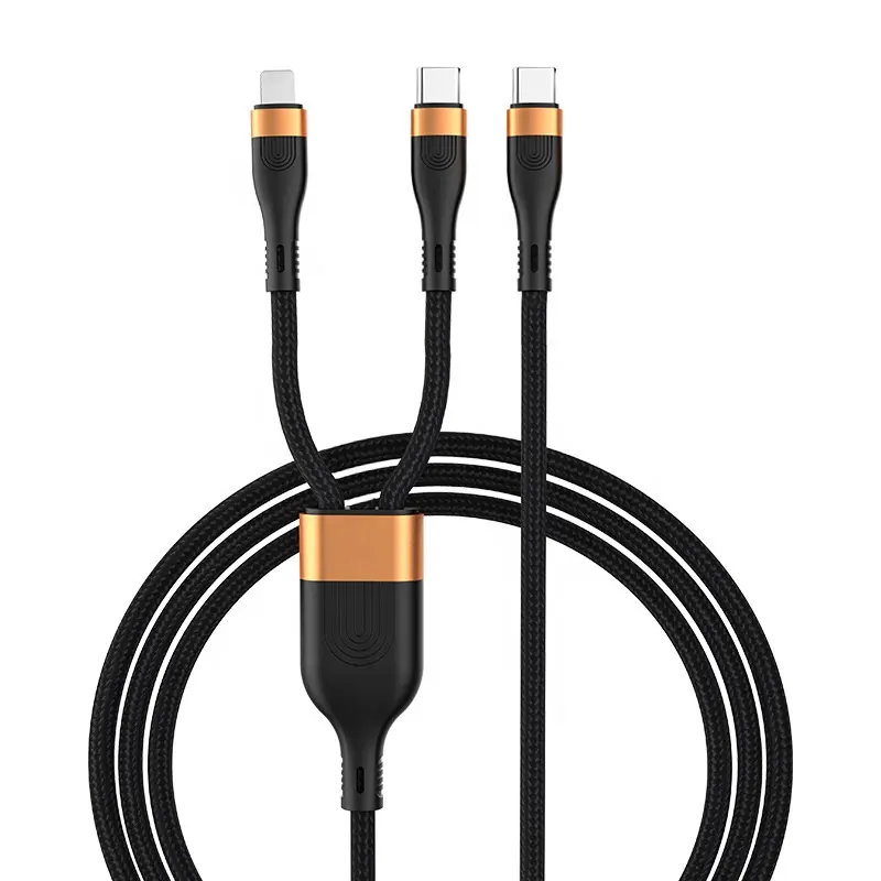 100W 2 in 1 Usb Cable C to C 8PIN Type C Fast Charging Cable Data Transmission For Mobile Phone Tablet Computer