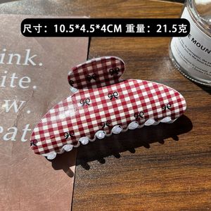 New Plastic Unisex Hair <b>Clips</b> with Popular Printing Design High-End European and American Style 10.5cm Bowknot Daily Use - Product Image 4
