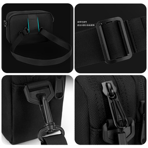 Sac messager en cuir souple pour homme avec fermeture éclair, sac à bandoulière, doublure en nylon, pochette élégante pour téléphone portable style G - Product Image 6