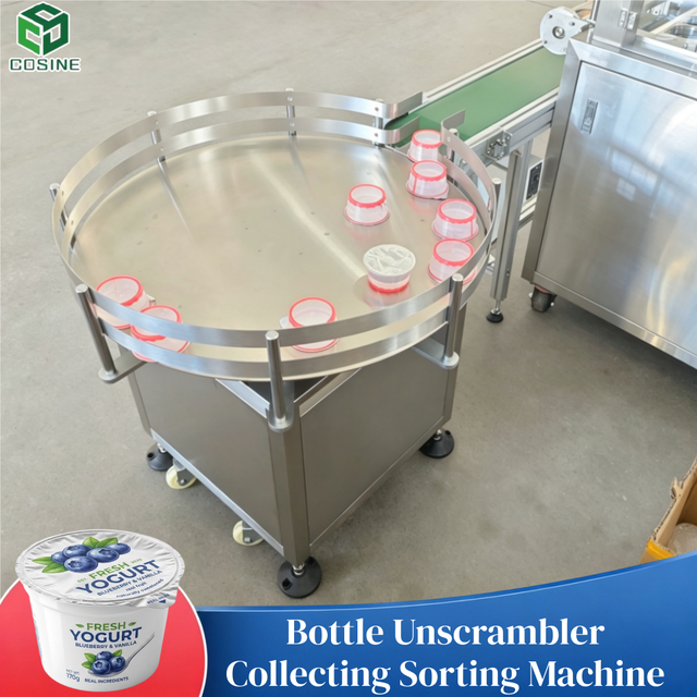 Stainless Steel Rotary Collecting Table with Bottle Sorting Turntable for Beverage Filling and Labeling Production Line
