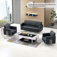 Ensemble de canapés de bureau en cuir PU de haute qualité, structure en bois, éponge haute densité, design moderne pour la maison et l'hôtel, vente en gros, confortable